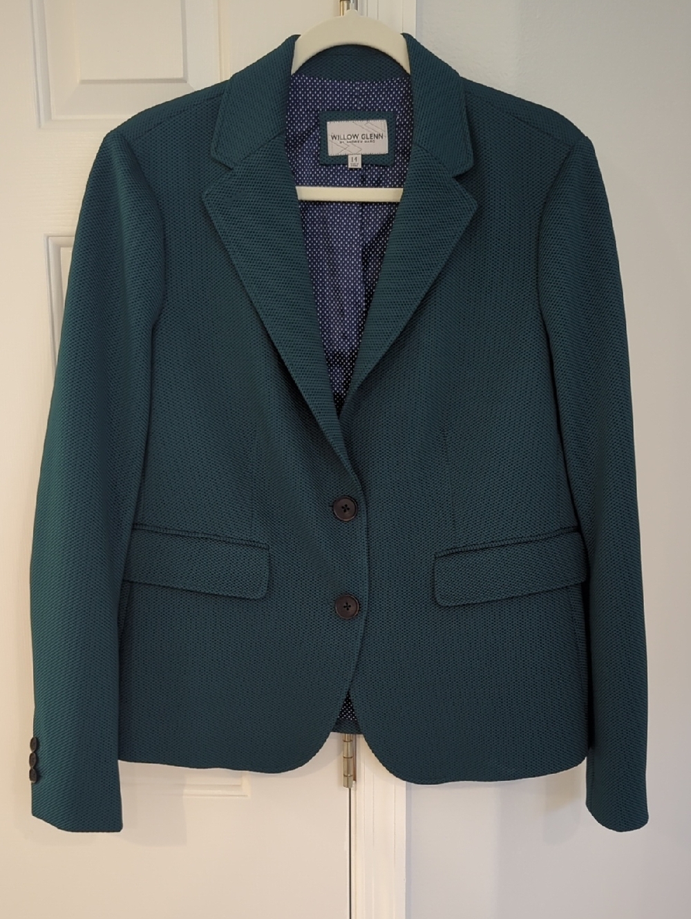 Willow & Glenn By Andrew Marc Teal Women's Tailored Blazer Jacket